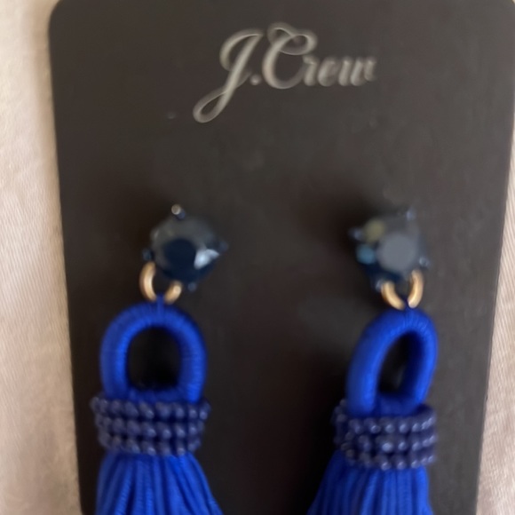 Brand New Bright Blue Tassel Dangle Earrings from J.Crew - Picture 3 of 3